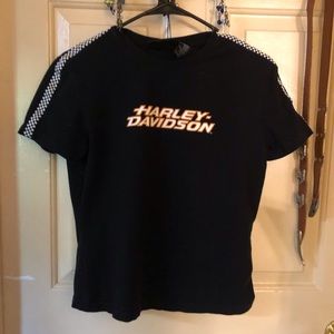 Authentic Harley Davidson logo tee racing trim
